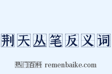 荆天丛笔反义词是什么意思的图片